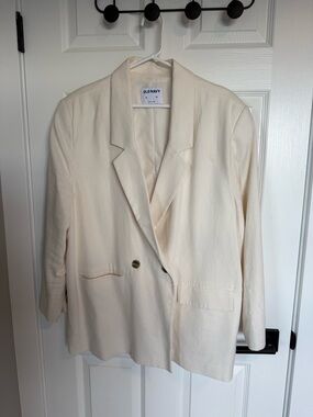 Old Navy Cream Single-Button Notch Lapel Blazer